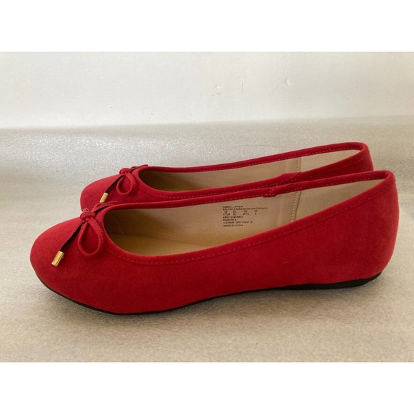 Bongo Womens Red Suede Flats Ballet Flat Shoes NIB 9.5M - Picture 3 of 9